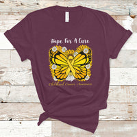 Childhood Cancer Awareness T Shirt Hope For A Cure Butterfly Flower - Wonder Print Shop
