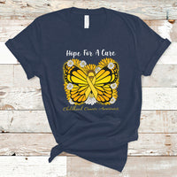 Childhood Cancer Awareness T Shirt Hope For A Cure Butterfly Flower - Wonder Print Shop