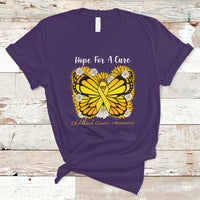 Childhood Cancer Awareness T Shirt Hope For A Cure Butterfly Flower - Wonder Print Shop