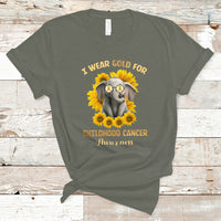 Childhood Cancer Awareness T Shirt Flowers Elephant I Wear Gold For - Wonder Print Shop