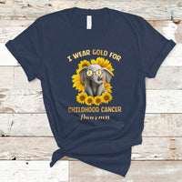 Childhood Cancer Awareness T Shirt Flowers Elephant I Wear Gold For - Wonder Print Shop