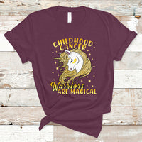 Childhood Cancer Awareness T Shirt Warriors Are Magical Unicorn Gold Ribbon - Wonder Print Shop