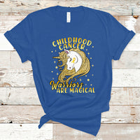 Childhood Cancer Awareness T Shirt Warriors Are Magical Unicorn Gold Ribbon - Wonder Print Shop