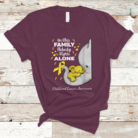 Childhood Cancer Awareness T Shirt In This Family Nobody Fights Alone Elephant - Wonder Print Shop
