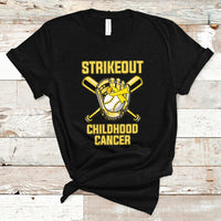 Childhood Cancer Awareness T Shirt Strikeout Childhood Cancer Baseball Support Pediatric Cancer - Wonder Print Shop