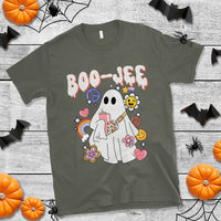 Ghost Halloween Costume T Shirt Spooky Season Hippie Boujee Boo-Jee - Wonder Print Shop