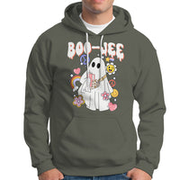 Ghost Halloween Costume Hoodie Spooky Season Hippie Boujee Boo-Jee - Wonder Print Shop