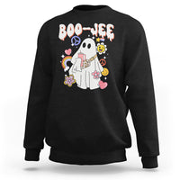 Ghost Halloween Costume Sweatshirt Spooky Season Hippie Boujee Boo-Jee - Wonder Print Shop