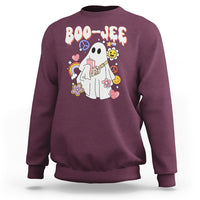 Ghost Halloween Costume Sweatshirt Spooky Season Hippie Boujee Boo-Jee - Wonder Print Shop