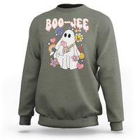 Ghost Halloween Costume Sweatshirt Spooky Season Hippie Boujee Boo-Jee - Wonder Print Shop