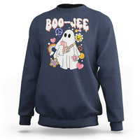 Ghost Halloween Costume Sweatshirt Spooky Season Hippie Boujee Boo-Jee - Wonder Print Shop