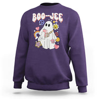 Ghost Halloween Costume Sweatshirt Spooky Season Hippie Boujee Boo-Jee - Wonder Print Shop