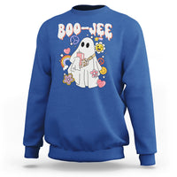 Ghost Halloween Costume Sweatshirt Spooky Season Hippie Boujee Boo-Jee - Wonder Print Shop
