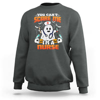 Halloween Nurse Sweatshirt You Can't Scare Me I'm A Nurse RN Boo Sheet Ghost - Wonder Print Shop