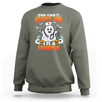 Halloween Nurse Sweatshirt You Can't Scare Me I'm A Nurse RN Boo Sheet Ghost - Wonder Print Shop