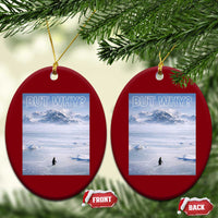 Funny Nihilist Penguin But Why Meme Ceramic Ornament Existential Arctic Scene Icy Wilderness Quiet Thinkers