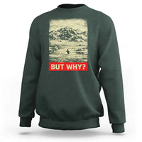 Retro Nihilist Penguin But Why Meme Sweatshirt Distressed Existential Moody Vintage Quiet Thinkers
