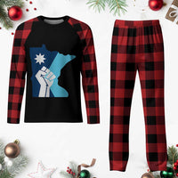 Minnesota Strong Fist Power Graphic Plaid Pajama Set Social Justice Solidarity