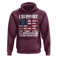 I Support ICE Patriotic Law Enforcement American Flag Hoodie