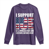 I Support ICE Patriotic Law Enforcement American Flag Long Sleeve Shirt