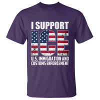 I Support ICE Patriotic Law Enforcement American Flag T Shirt