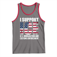 I Support ICE Patriotic Law Enforcement American Flag Tank Top