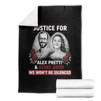 Justice for Alex Pretti and Renee Good Throw Blanket We Won’t Be Silenced Minnesota Resistance Protest