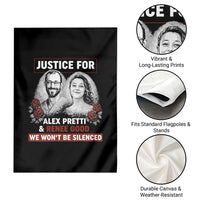 Justice for Alex Pretti and Renee Good Garden Flag We Won’t Be Silenced Minnesota Resistance Protest