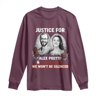 Justice for Alex Pretti and Renee Good Long Sleeve Shirt We Won’t Be Silenced Minnesota Resistance Protest
