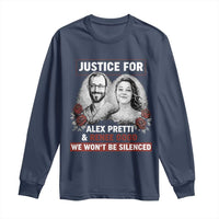 Justice for Alex Pretti and Renee Good Long Sleeve Shirt We Won’t Be Silenced Minnesota Resistance Protest