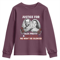 Justice for Alex Pretti and Renee Good Youth Sweatshirt We Won’t Be Silenced Minnesota Resistance Protest