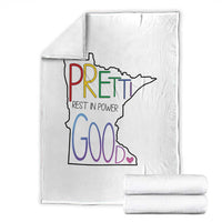 Pretti Good Minnesota Tribute Throw Blanket Rest in Power Rainbow Memorial