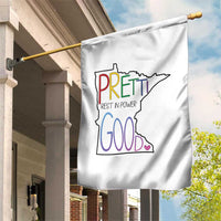 Pretti Good Minnesota Tribute Garden Flag Rest in Power Rainbow Memorial