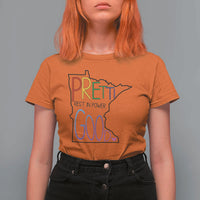 Pretti Good Minnesota Tribute T Shirt For Women Rest in Power Rainbow Memorial