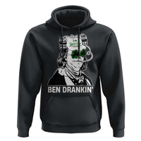 Funny St Patrick's Day Ben Dranking Hoodie Benjamin Franklin Retro Saint Paddy's Day
