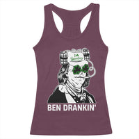 Funny St Patrick's Day Ben Dranking Racerback Tank Top Benjamin Franklin Retro Saint Paddy's Day