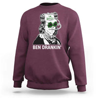 Funny St Patrick's Day Ben Dranking Sweatshirt Benjamin Franklin Retro Saint Paddy's Day