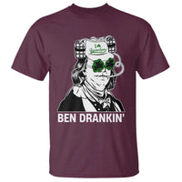 Funny St Patrick's Day Ben Dranking T Shirt Benjamin Franklin Retro Saint Paddy's Day