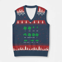 Funny Shamrock Fraction V-Neck Knit Sweater Vest St Patrick's Day Math Lover - Wonder Print Shop