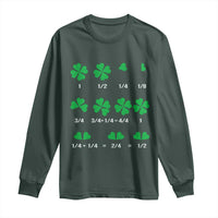 Funny Shamrock Fraction Long Sleeve Shirt St Patrick's Day Math Lover