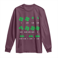 Funny Shamrock Fraction Long Sleeve Shirt St Patrick's Day Math Lover