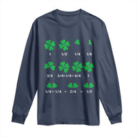 Funny Shamrock Fraction Long Sleeve Shirt St Patrick's Day Math Lover