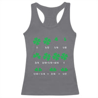 Funny Shamrock Fraction Racerback Tank Top St Patrick's Day Math Lover