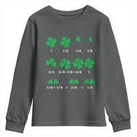 Funny Shamrock Fraction Youth Sweatshirt St Patrick's Day Math Lover