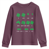 Funny Shamrock Fraction Youth Sweatshirt St Patrick's Day Math Lover