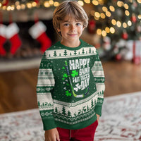 St. Patrick's Day Ice Hockey Ugly Christmas Sweater Happy Saint Hat Trick's Lucky Shamrocks - Wonder Print Shop