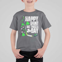 St. Patrick's Day Ice Hockey T Shirt For Kid Happy Saint Hat Trick's Lucky Shamrocks