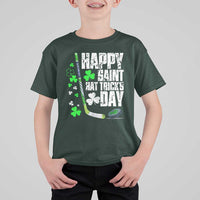 St. Patrick's Day Ice Hockey T Shirt For Kid Happy Saint Hat Trick's Lucky Shamrocks