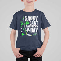 St. Patrick's Day Ice Hockey T Shirt For Kid Happy Saint Hat Trick's Lucky Shamrocks