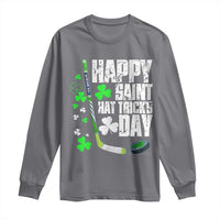 St. Patrick's Day Ice Hockey Long Sleeve Shirt Happy Saint Hat Trick's Lucky Shamrocks